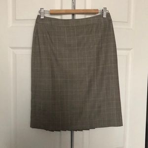 Brooks Brothers Plaid Wool Skirt with Back Pleat
